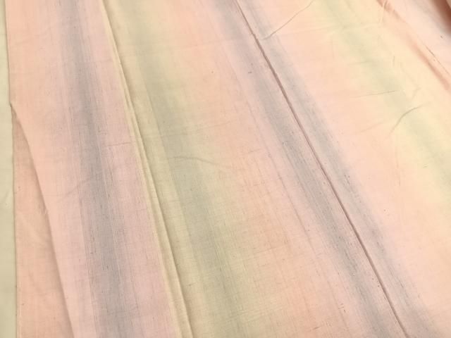 平和屋着物○紅花紬 米沢 間道 やまと誂製 正絹 逸品 未使用