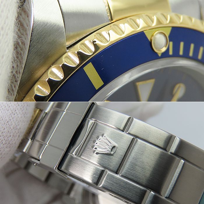 【3年保証】OH済『ロレックス』K18YGxSS製 16613 サブマリーナ デイト ブルー U番 自動巻 メンズ 2405010011097 ロレックス \u201dサブマリーナ Ref-16613 オールトリチウム\u201d K18YGxSS E番