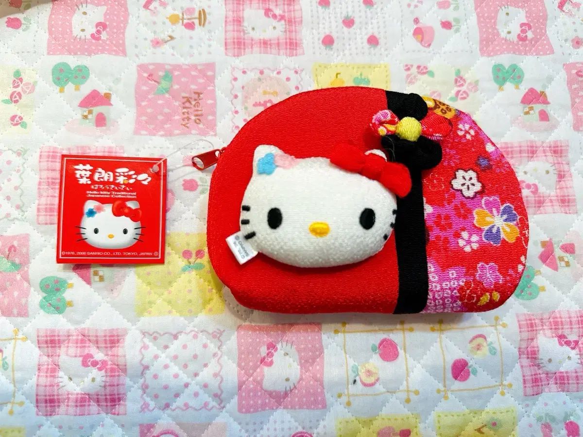 ハローキティ 花あそび 浅草文庫® 牛革製長財布 ハローキティ50周年記念