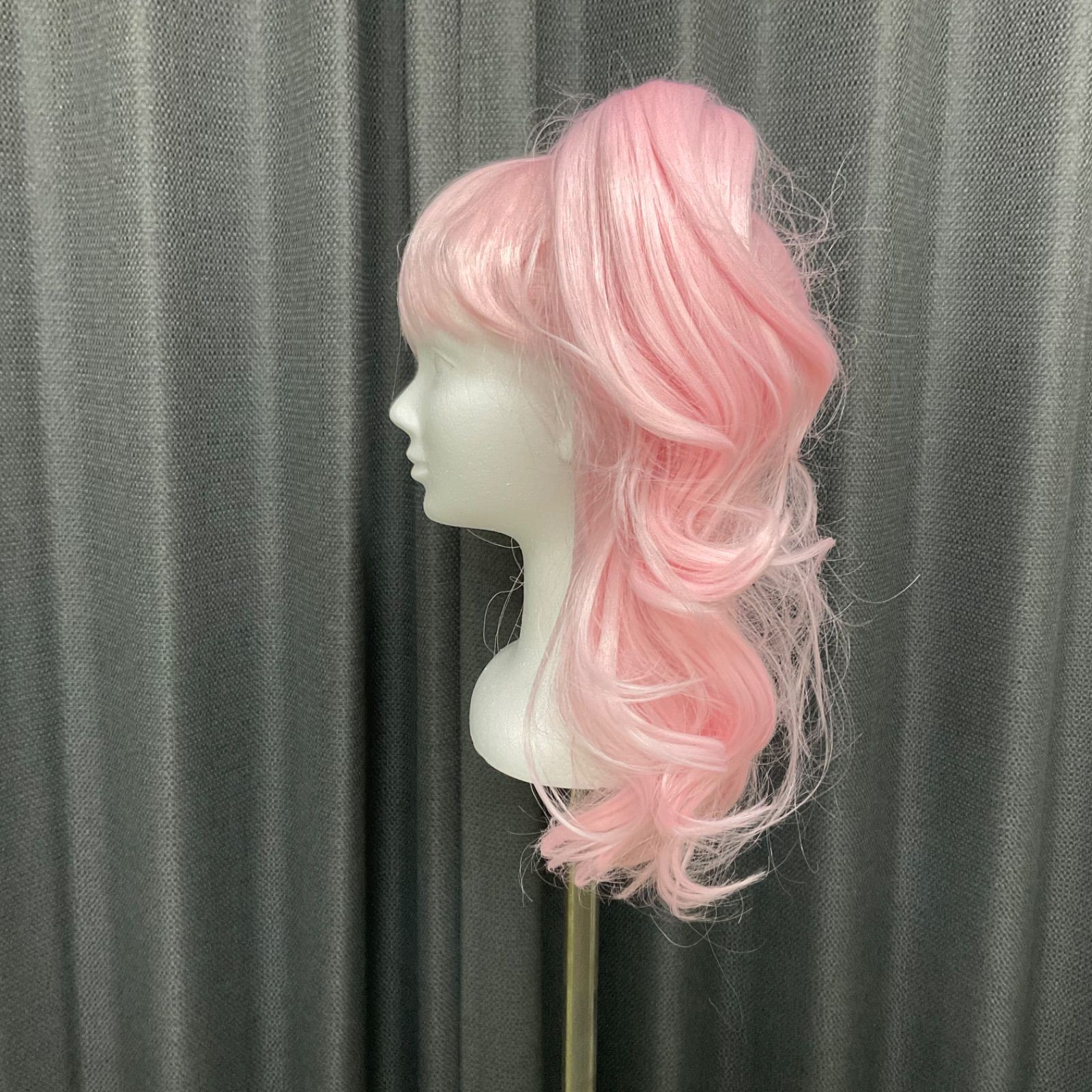 コスプレウィッグ ツインテール おさげ ピンク 耐熱ウイッグ - メルカリ