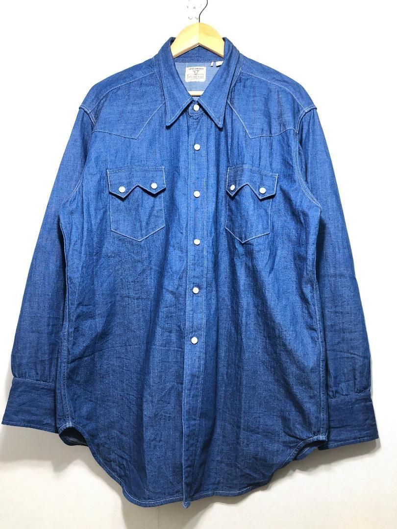 067092 LEVI S VINTAGE CLOTHING 長袖 デニム ウエスタン シャツ L 復刻 リーバイス PC9-001L7-0002