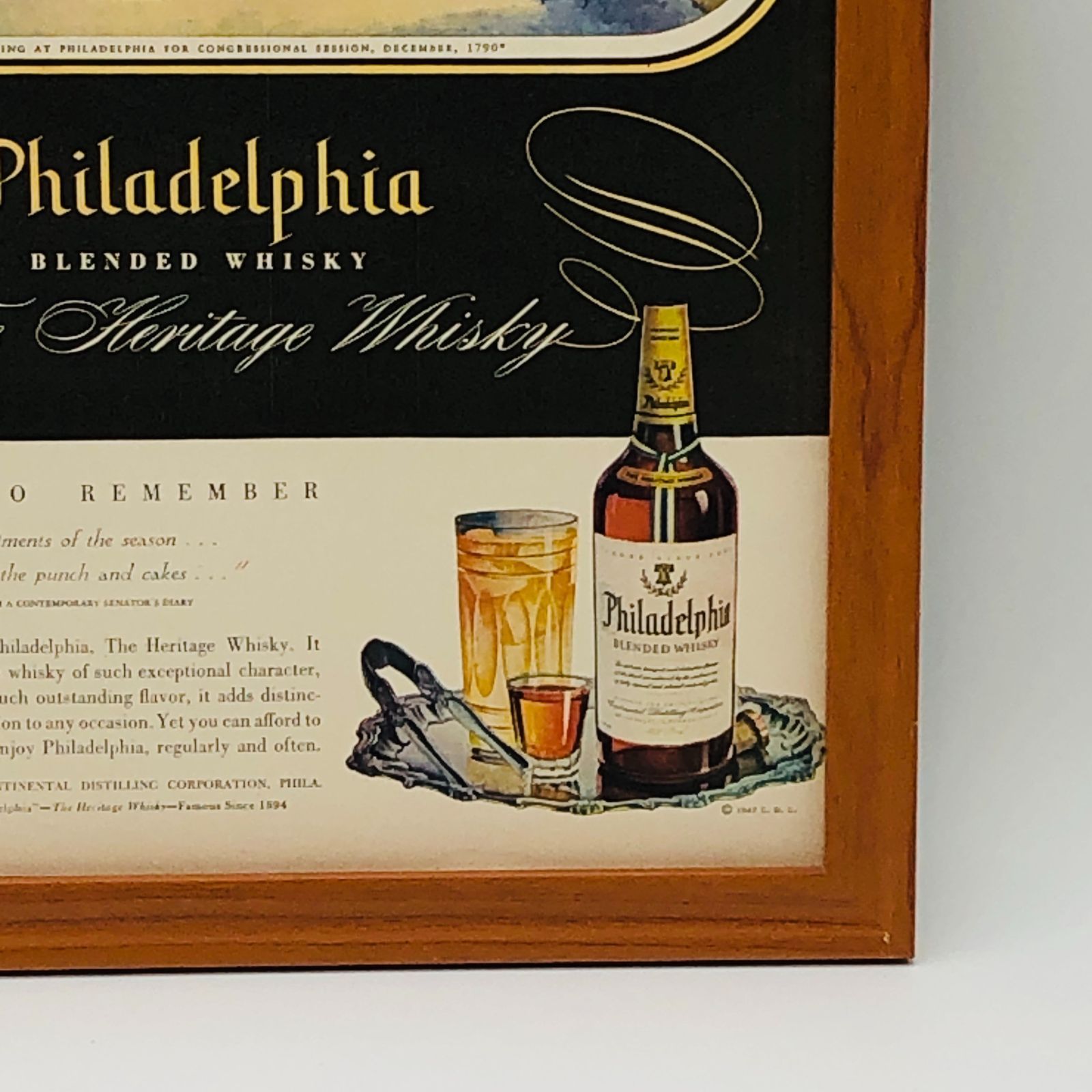 ビンテージ 広告 ポスター フレーム付 当時物 『 フィラデルフィア ウイスキー 』 1940's オリジナル アメリカ 輸入雑貨 ヴィンテージ 雑誌  アドバタイジング レトロ ( AZ1623 ) - メルカリ