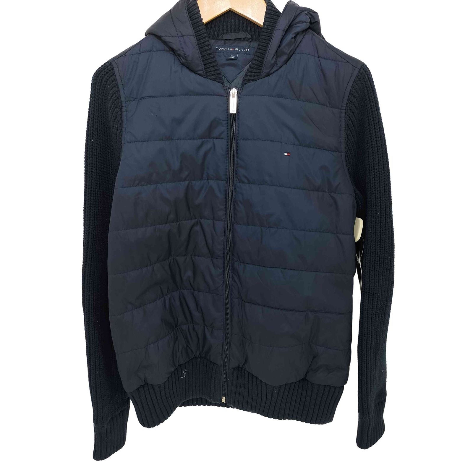 トミーヒルフィガー TOMMY HILFIGER 袖ニット 切替 中綿 キルティング ジャケット メンズ import M