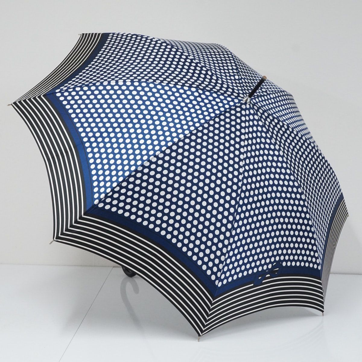 耐風傘 SONIA RYKIEL ソニアリキエル USED美品 ドット ボーダー グラス