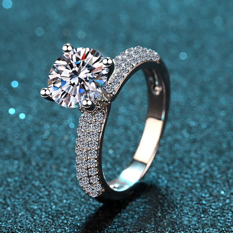 リング 指輪 モアサナイト 2ct シルバー925 人工ダイヤモンド 