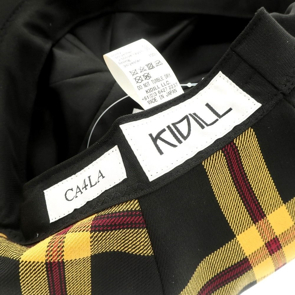 KIDILL キャスケット 黒と黄色のチェック柄 【公式通販】