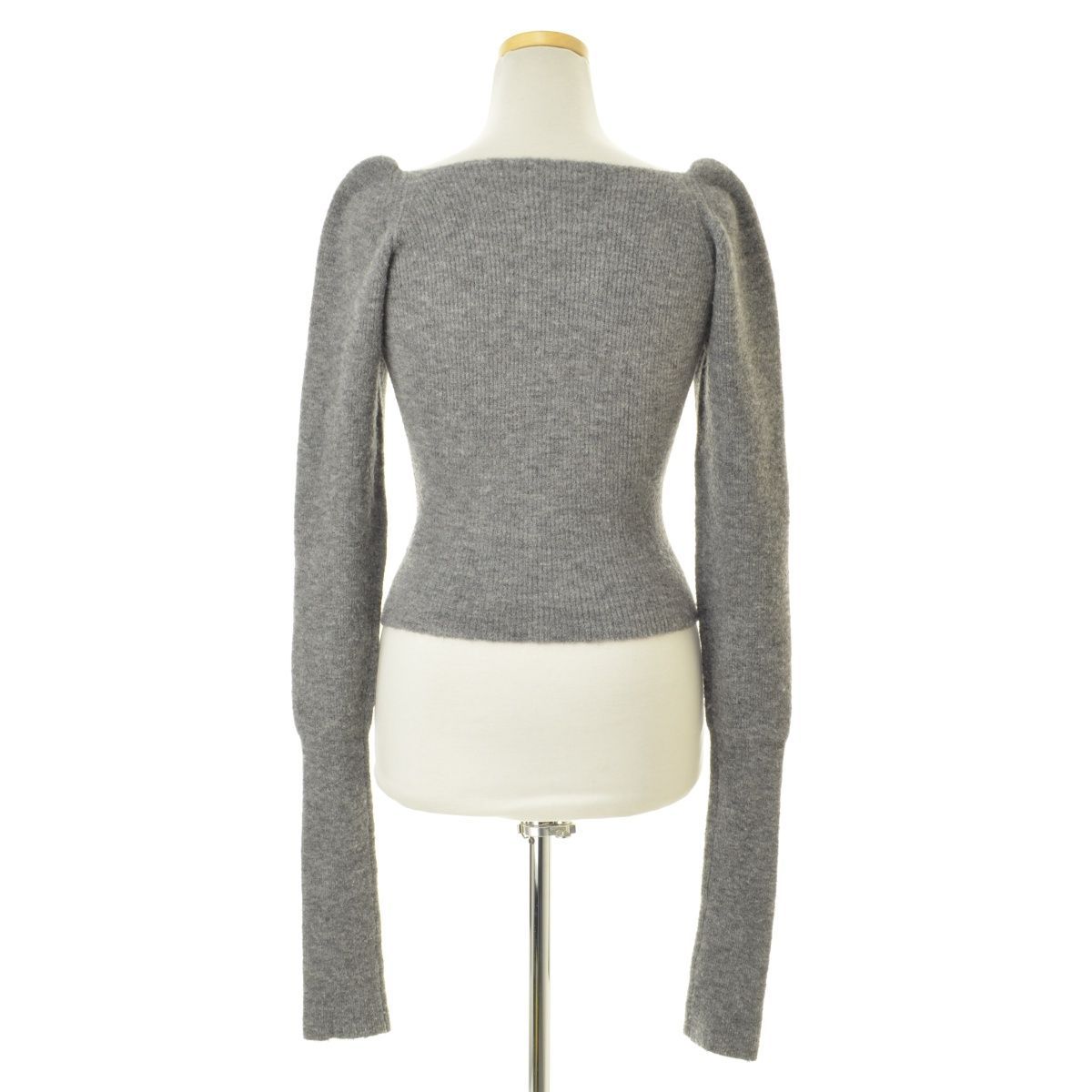 determ;】DT071322 Square Neck Knit Top ウール混長袖ニットセーター 