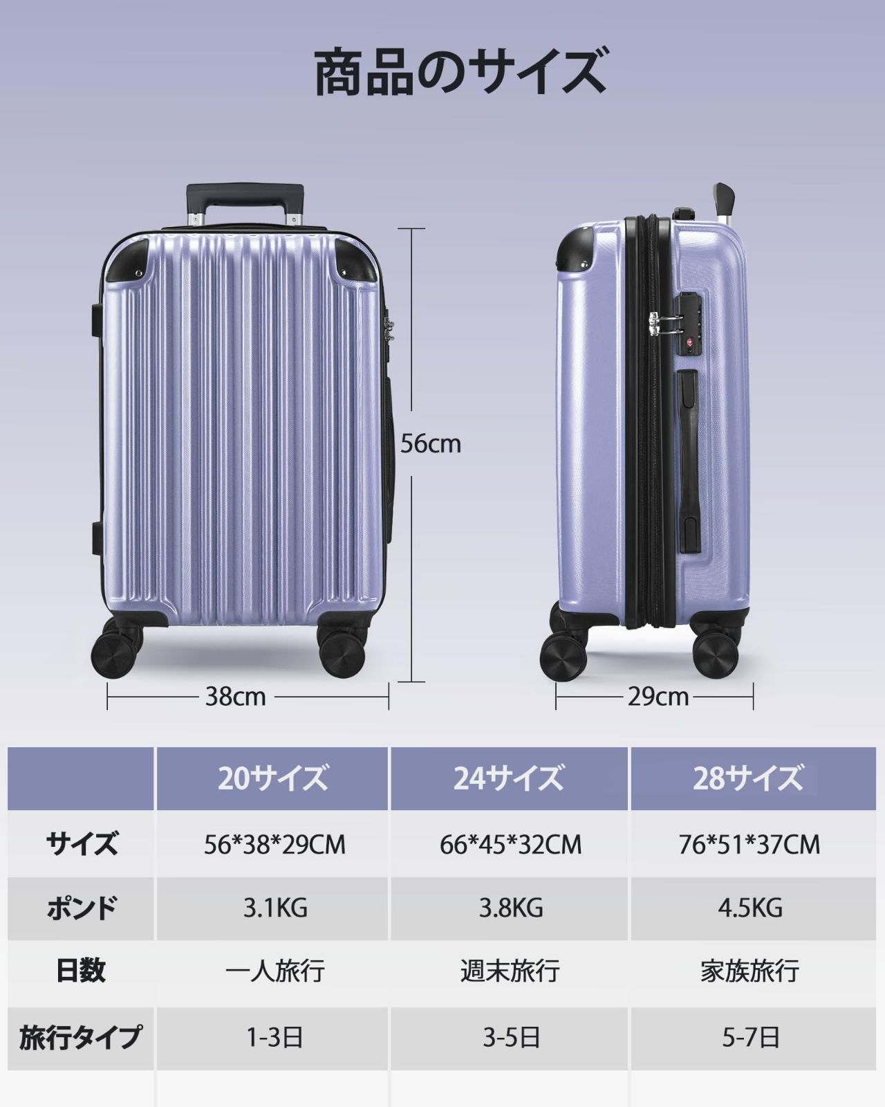 【色: ブラック】SunnyTour 拡張機能 スーツケース 機内持ち込み キャ
