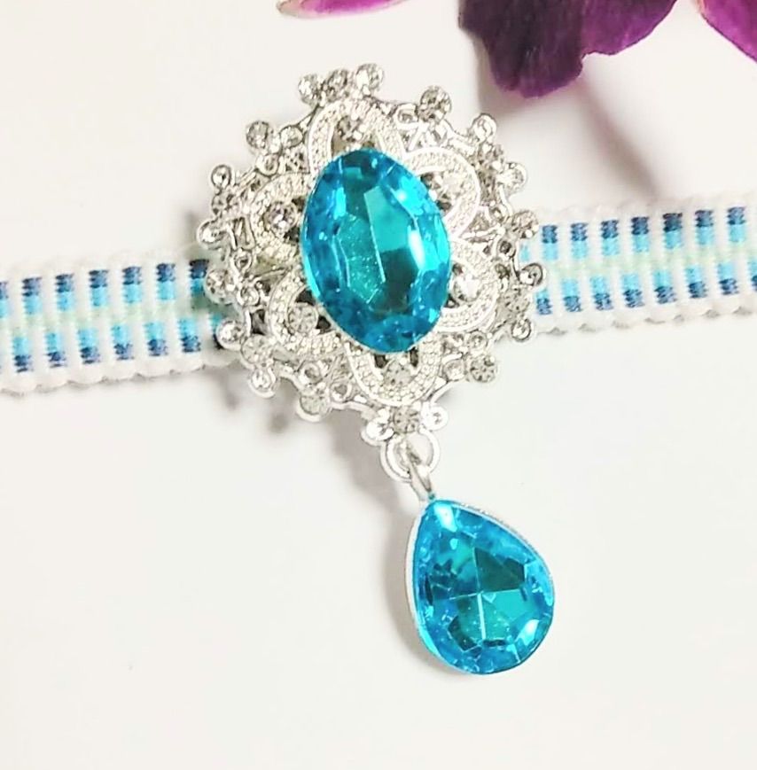 シルバーに青い石　帯留め 天然石帯留め さざれ石 No.5 ターコイズ \u2013 KAERUWA