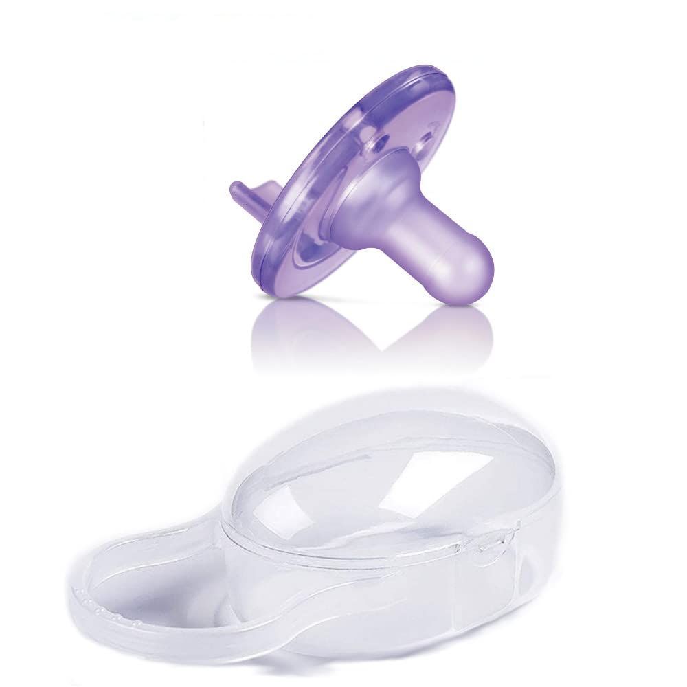 新品 【セット品】フィリップス おしゃぶり + ケース(0～3ヶ月 パープル)