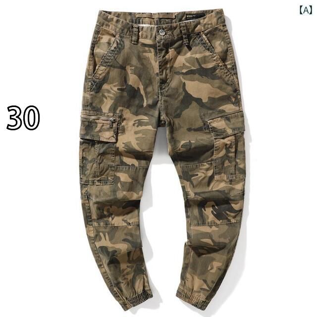 30 メンズ 男性用 ファッション オシャレ シンプル 大人 かっこいい ストリート ヒップホップ HipHop ヘビーウェイト 迷彩 スリム フィット マルチ ポケット パンツ パンツ