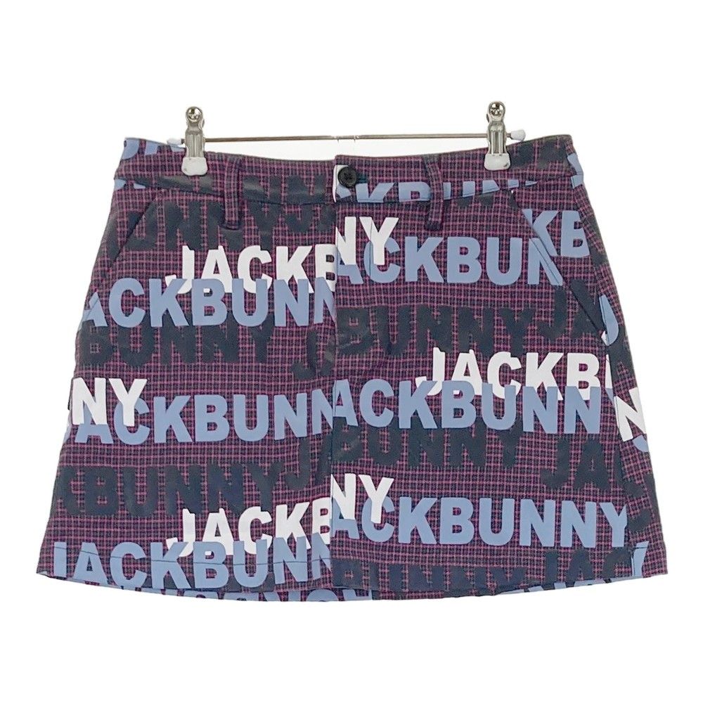 サイズ：2 JACK BUNNY ジャックバニー  インナー付 ストレッチスカート ロゴ×チェック柄 ピンク系 [240101469986] ゴルフウェア レディース ストスト サイズ：2 JACK BUNNY ジャックバニー インナー付 ストレッチ