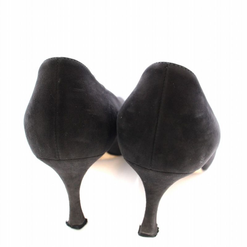 37.5　MANOLO BLAHNIK　マノロブラニク　ダークグレー　ヒール傷 37.5 MANOLO BLAHNIK マノロブラニク ダークグレー ヒール傷