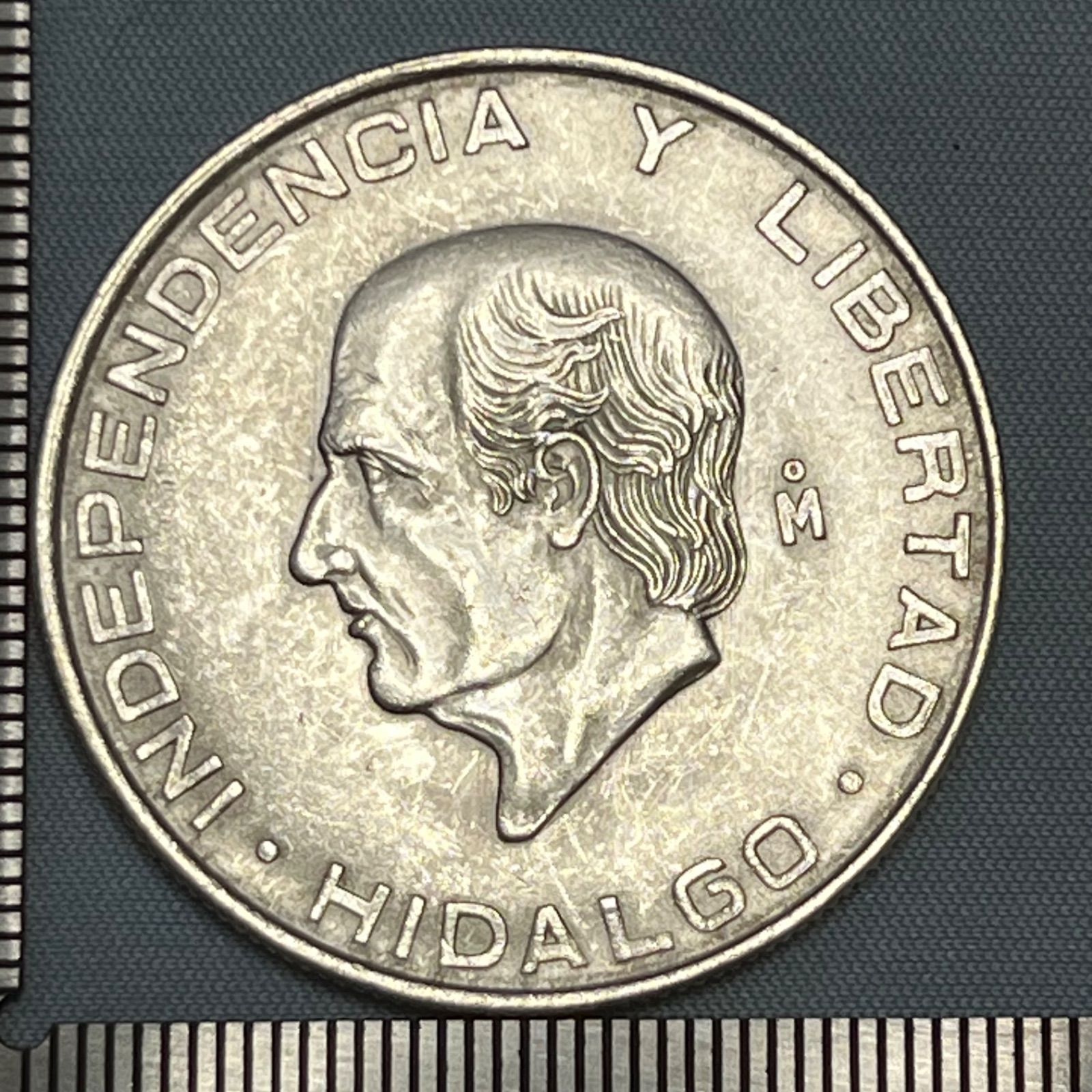 銀貨】1956年 メキシコ 5ペソ銀貨／ミゲル・イダルゴ「独立と自由