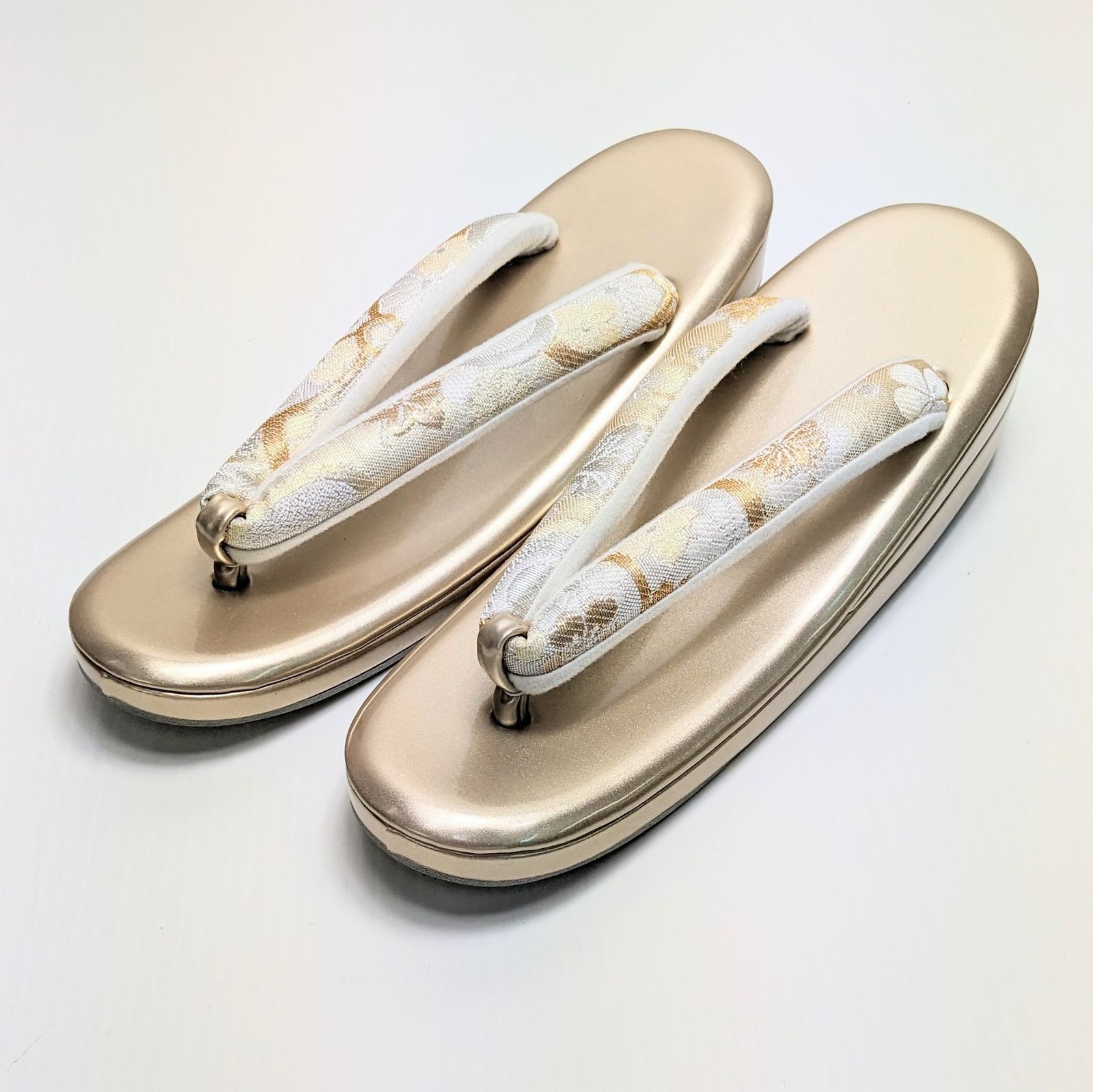 草履バッグセット 振袖用 帯地 ゴールド 梅 フリーサイズ w5-5