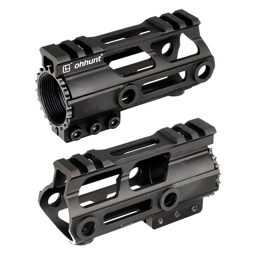 4インチ ohhunt m4 ハンドガード M4 M16 4インチ ワッドレール スチールバレルナット 軽量
