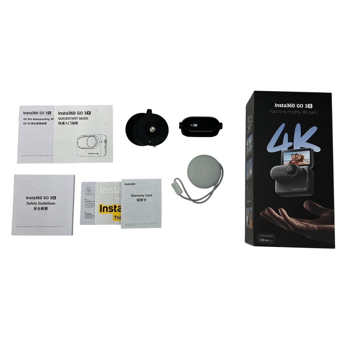 Insta360 GO3S 128GB インスタ ミッドナイトブラック CINSAATA 4K アクションカメラ 360度 デジタルビデオカメラ 良好T10474127