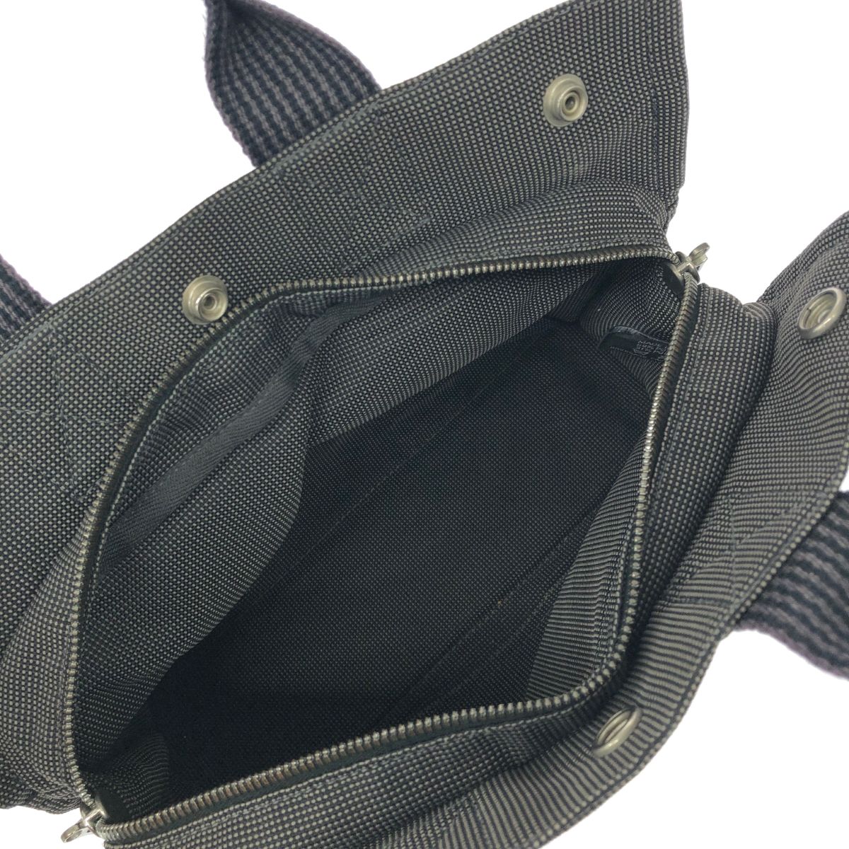 HERMES エルメス エールライン トートバッグPM グレー キャンバス