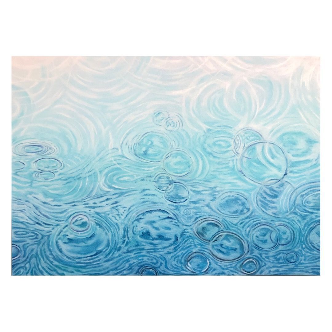 寺島 龍一「ブルーのショールを纏う女性」パステル 25ans