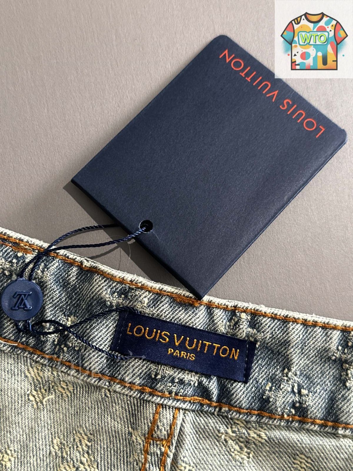 今日特価】LV 2025SS モノグラム満タッチ刺繍デニムショート-3