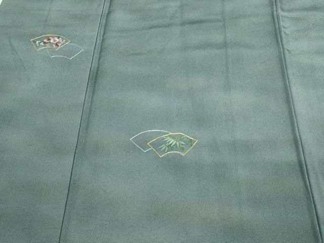 平和屋着物□染色工芸作家 本郷葵虹 訪問着 駒刺繍 地紙花文 暈し染め