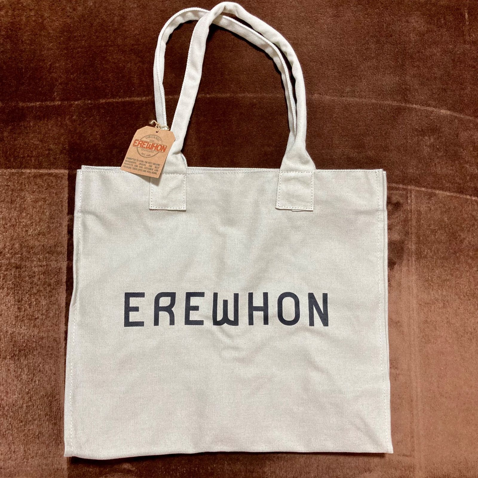 新品 EREWHON Marketトートバッグ エコバッグ グレー コットン