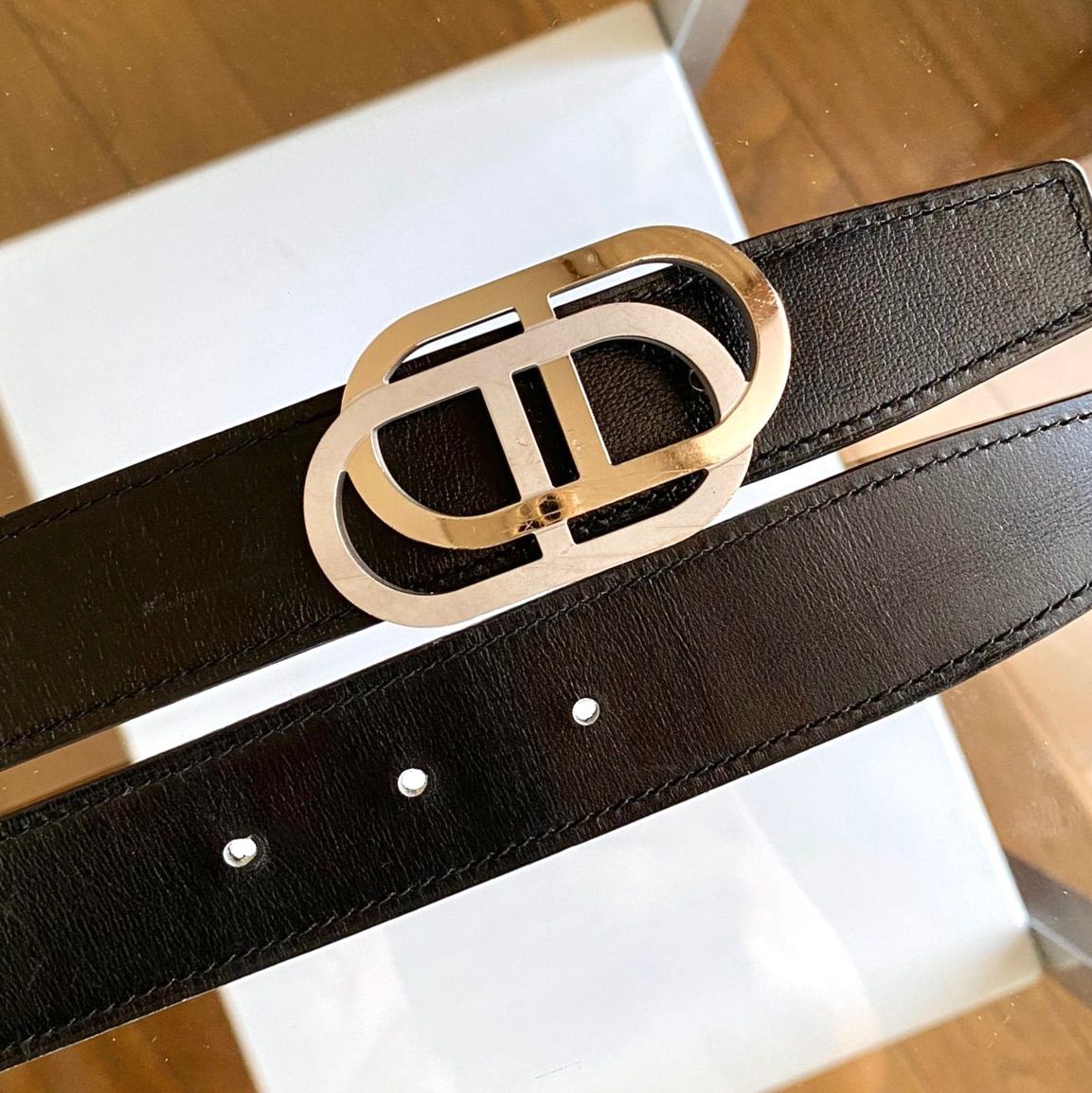 HERMES ベルト ブラック×ダークブラウン H金具 - メルカリ