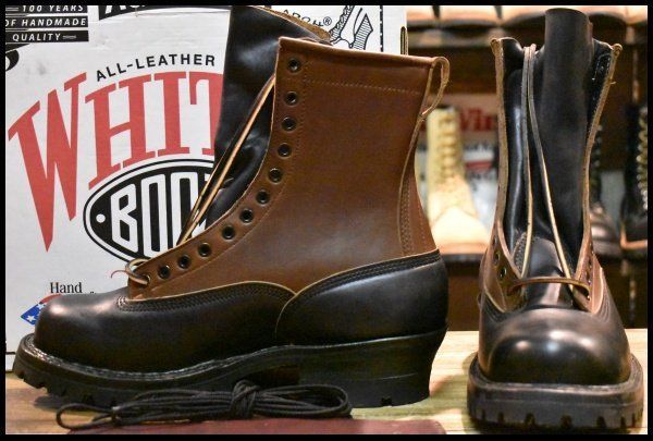 ホワイツ スモークジャンパー ラフアウト 黒 10E 未使用ホワイツ スモークジャンパー 10E ブラック ラフアウト 8.5E