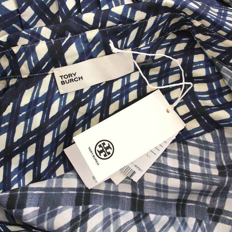 トリーバーチ TORY BURCH PRINTED PLEATED SILK TWILL DRESS