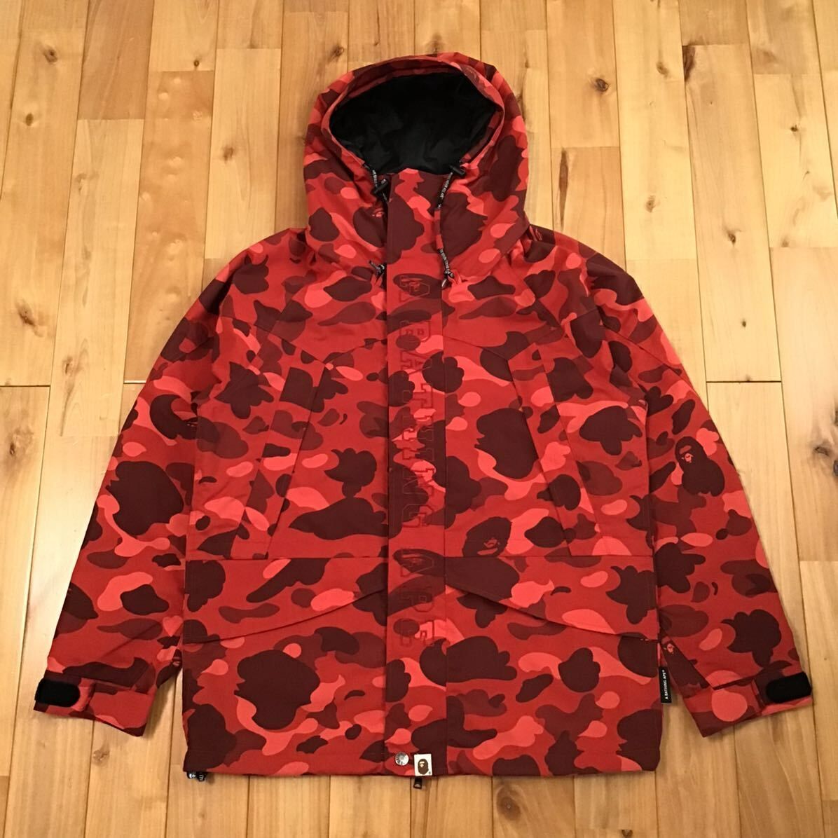 Red camo スノボジャケット Mサイズ a bathing ape BAPE hoodie 