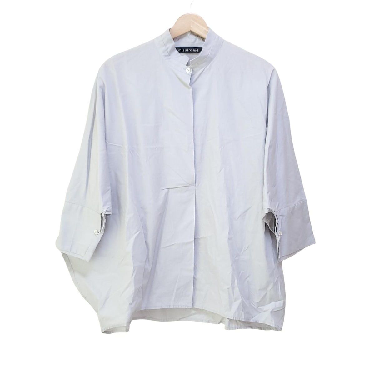 mizuiro ind◆長袖カットソー/--/レーヨン/NVY/1222 mizuiro ind(ミズイロインド) / 長袖カットソー/--/レーヨン/NVY