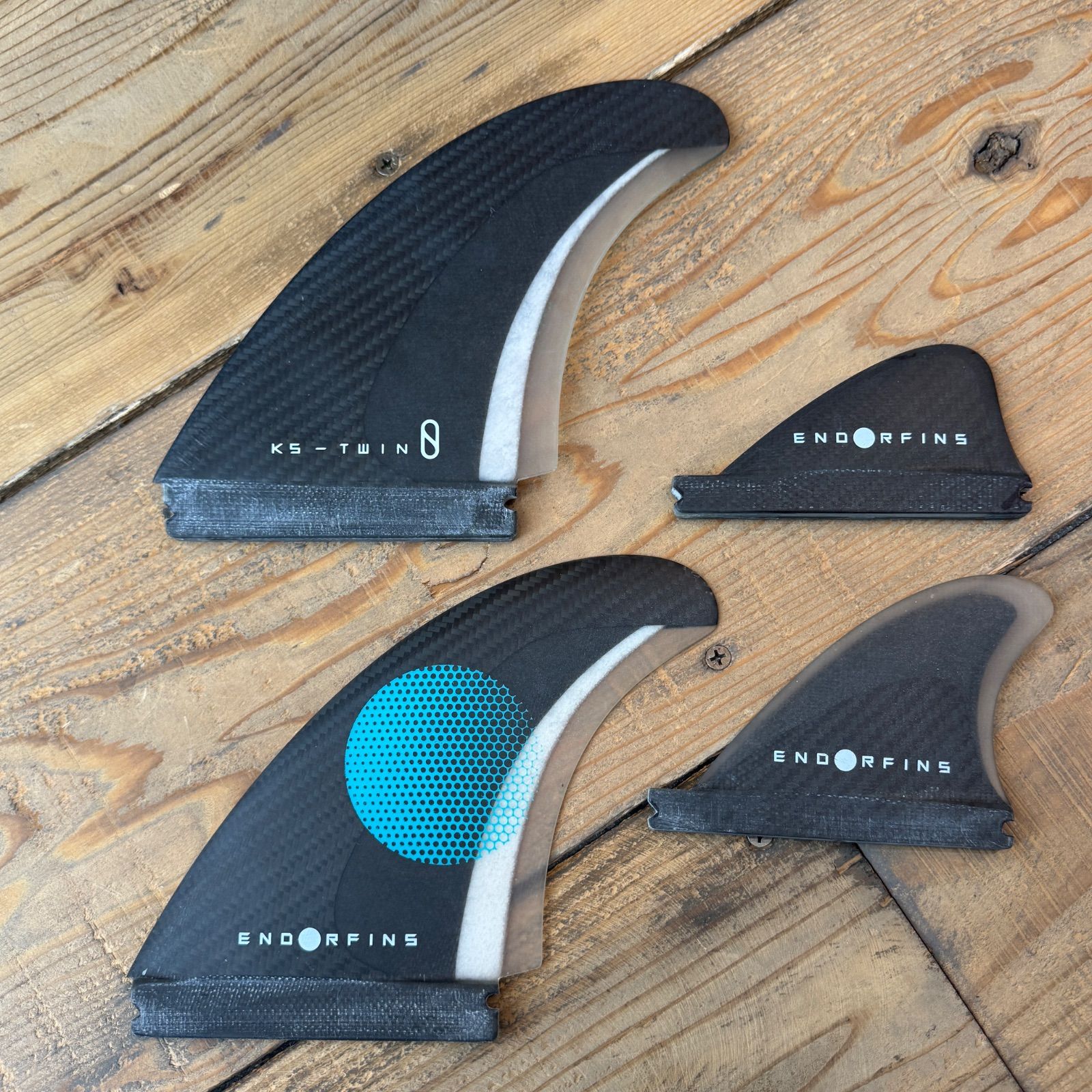 中古 エンダーフィン ENDORFINS KS Twin + 2 ツインスタビ フューチャーフィン FIREWIRE ファイヤーワイヤー ツインフィン+スタビライザー+ナブスター セット ケリースレーター