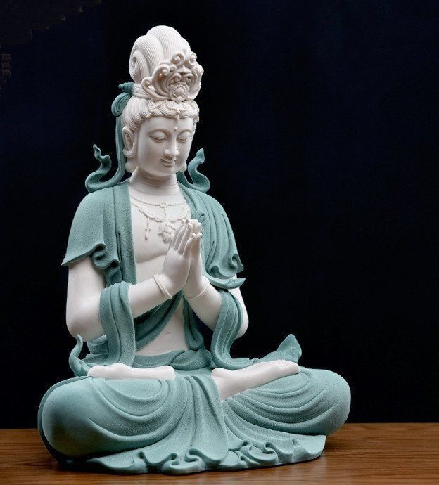 上品 祈福観音 最 陶磁器 仏教美術 玄関 精密細工