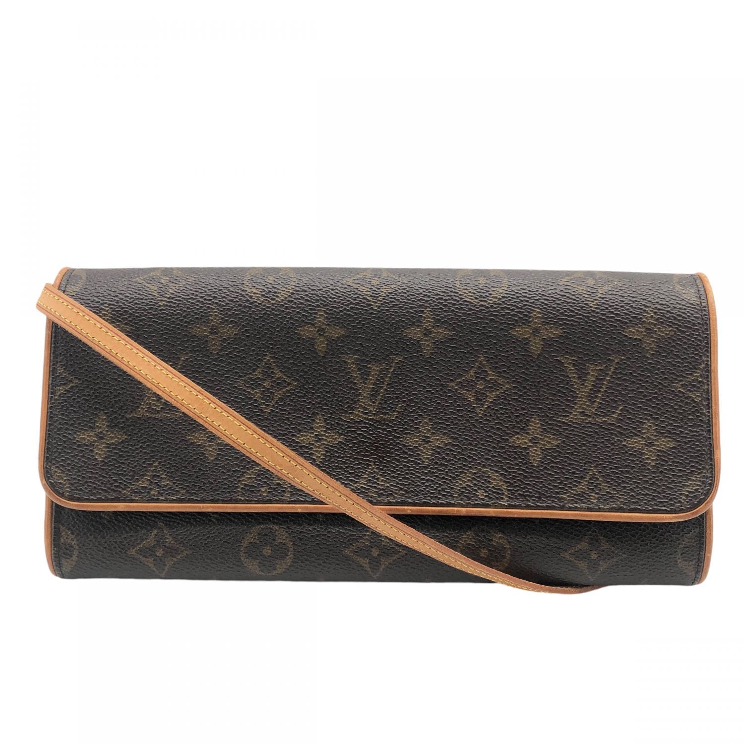 【中古】 LOUIS VUITTON ルイ・ヴィトン ポシェットツインGM M51852 モノグラム ショルダーバッグ ブラウン レディース 24013550 KJ