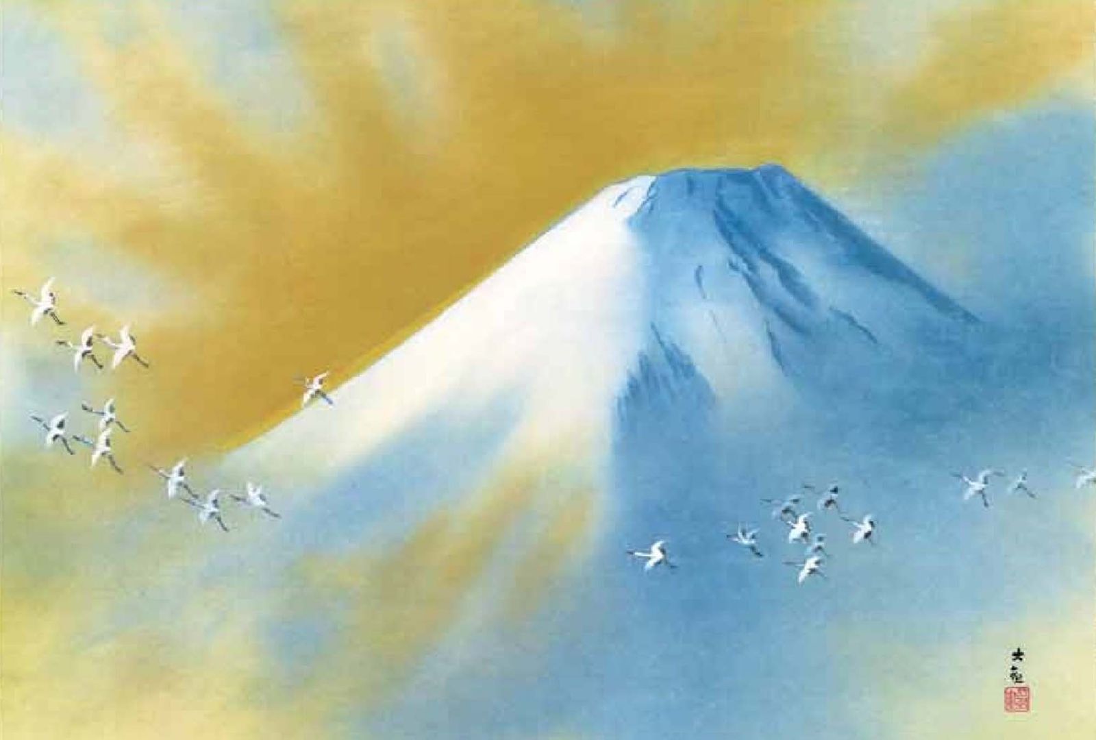 横山大観 霊峰富士掛軸(尺三) 霊峰飛鶴 - メルカリ