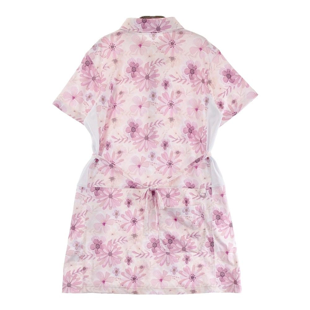 レオナール　ワンピース　ゴルフウェア　ピンク　花柄　レディース　半袖　夏 レオナール ワンピース ゴルフウェア ピンク 花柄 レディース 半袖 夏