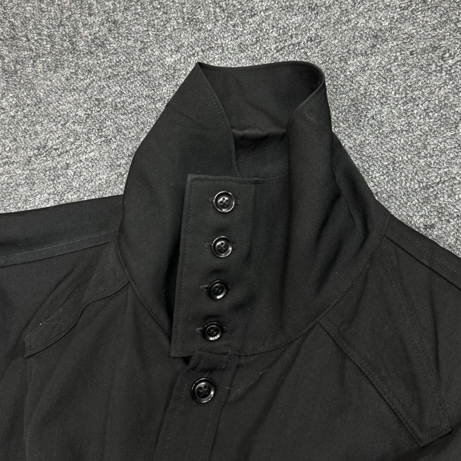 Yohji Yamamoto POURHOMME 17AW シワギャバW-ビッグシャツC スタンドカラー ヨウジヤマモトプールオム ブラック 1  HK-B39-100 70316A5 - メルカリ