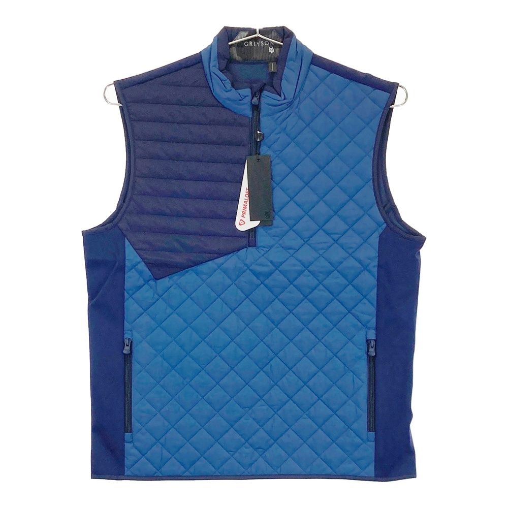 サイズ M GREYSON グレイソン MFA24O41 中綿ベスト YUKON 1|2 ZIP VEST ブルー系 240101516810 ゴルフウェア メンズ ストスト