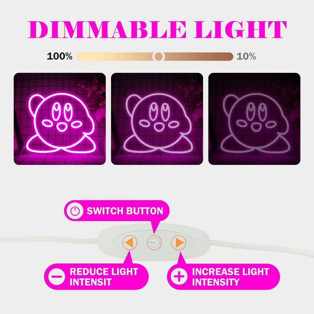 ワドルディ ネオンサイン風LEDライト★調光可能★表情がかわいく発色がきれいです ワドルディ ネオンサイン風LEDライト☆調光可能☆表情がかわいく