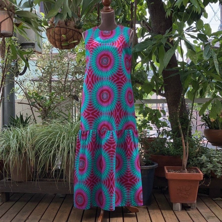 ハンドメイド アフリカ生地 折り畳み日傘 折り畳み アフリカンプリント