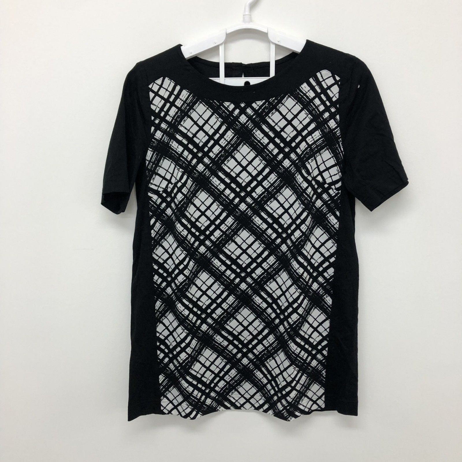 Leilian】レリアン 黒・白 9 半袖Tシャツ トップス チェック Leilian】レリアン 黒・白 9 半袖Tシャツ トップス チェック