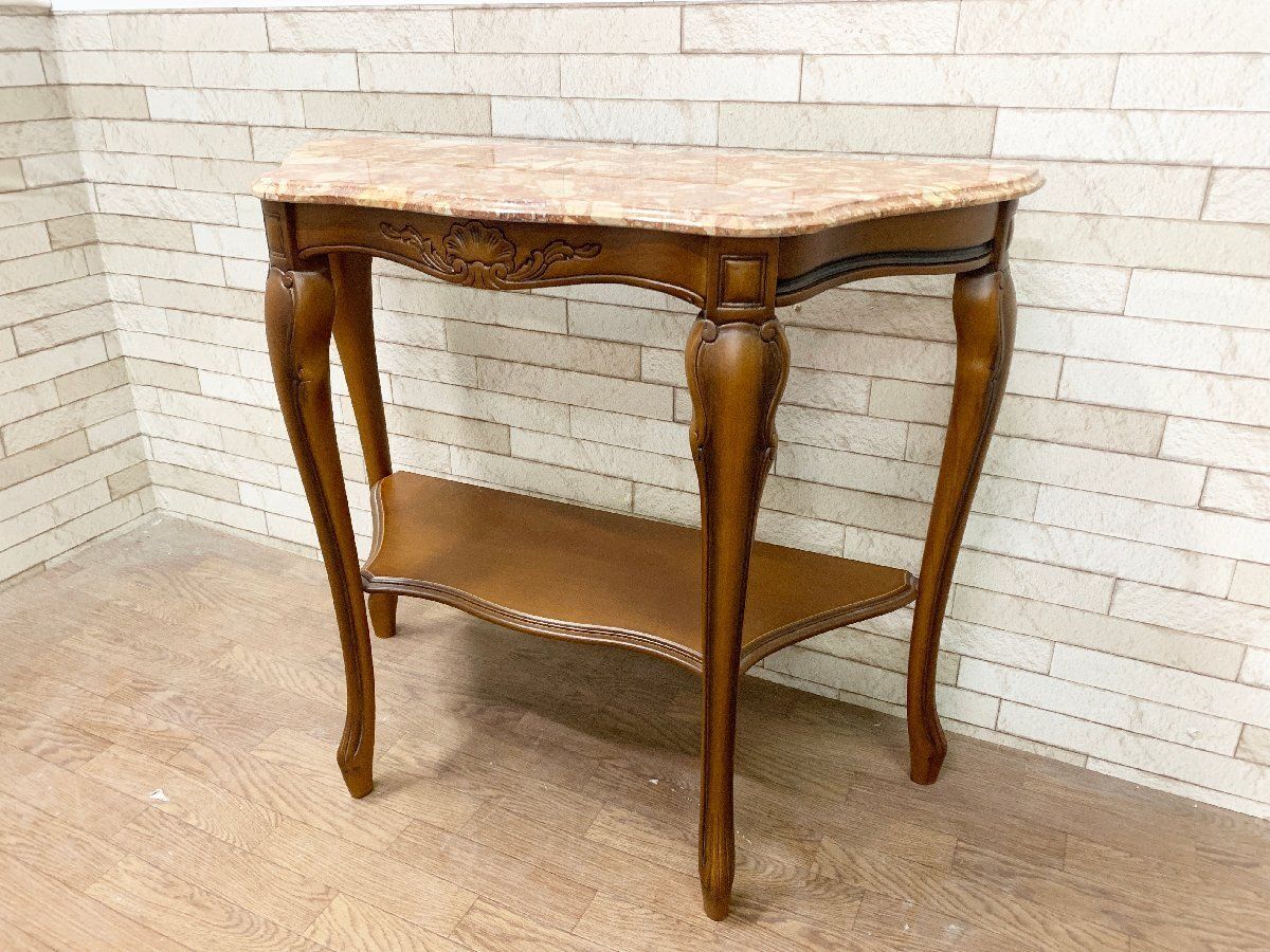 大理石 ロココ調 クラシック 猫脚 コンソールテーブル 電話台 家具 大理石 ロココ調 クラシック 猫脚 コンソールテーブル 電話台 家具
