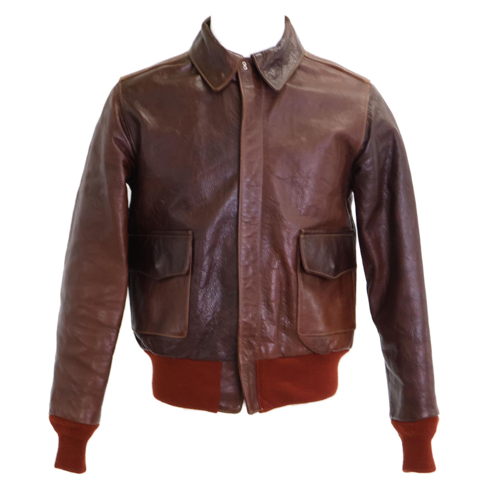 バズリクソンズ BR80367 A-2 赤リブ 36 レザージャケット 美品 バズリクソンズ BR80367 A-2 赤リブ 36 レザージャケット 美品