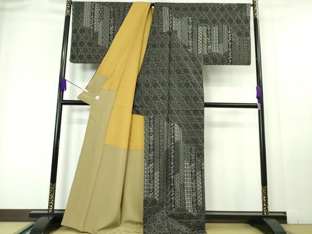 平和屋本店□極上 スワトウ刺繍 蘇州刺繍 総刺繍 刺し子 本場大島紬 訪問着