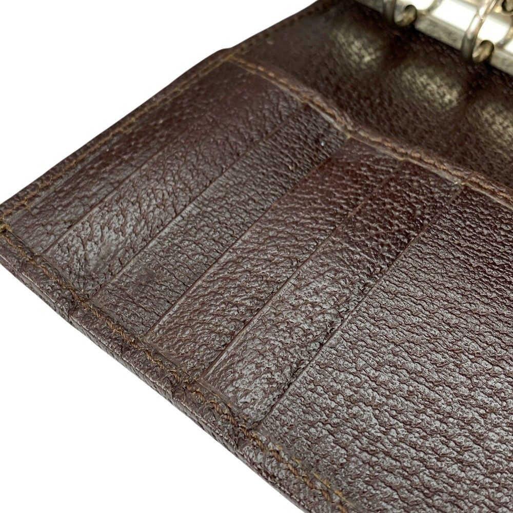 □中古□ グッチ GGキャンバス アジェンダカバー 手帳 レザー ブラウン  