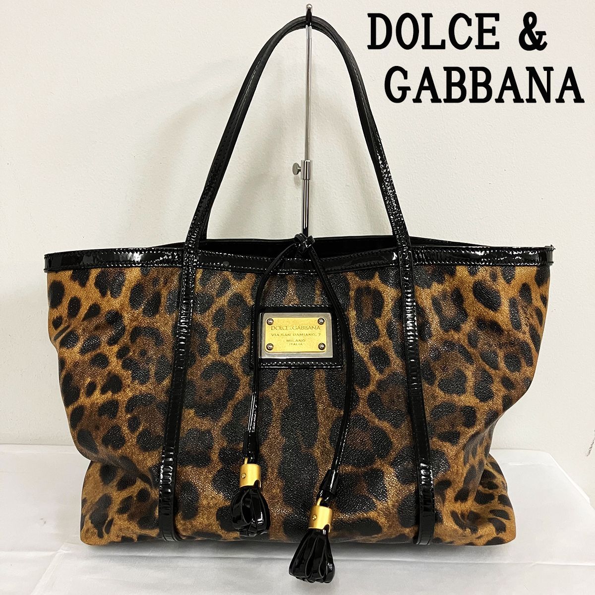 DOLCE & GABBANA ドルチェアンドガッバーナ D＆G トートバッグ レオパード 豹柄 エナメル - メルカリ