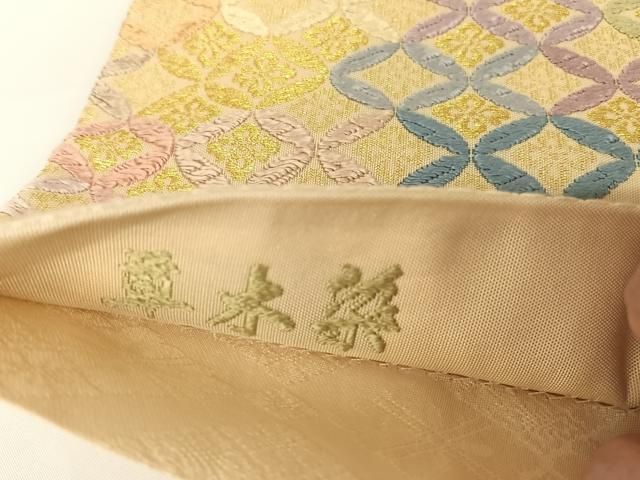 平和屋着物○西陣 丸勇 つづれ唐織 六通柄袋帯 四君子 金糸 正絹 逸品