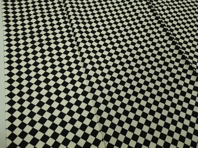 平和屋着物□極上 池田重子コレクション 小紋 単衣 市松菱文 黒×白  