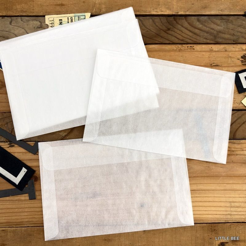 494・A-1373 アメリカ グラシン封筒 10枚 横型L 10.5×15.9cm 封筒