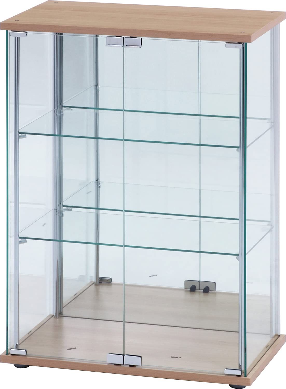 ガラスケース3段両扉x2000コレクション フィギュア 棚 ショーケース 黒